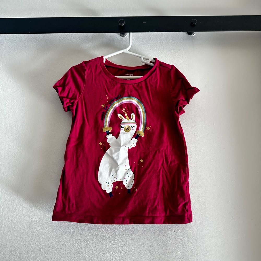Carters Pink Kids Shirt with Unicorn Design